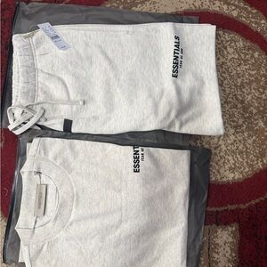 Essentials light oatmeal shirt and short Set